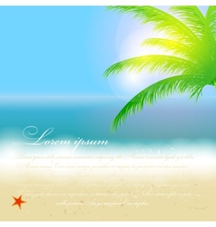 Beautiful summer background with beach sea sun and vector image