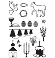 Easter set contour vector image