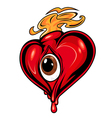 Cartoon red heart Cartoon red heart vector image