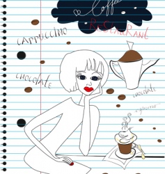 Coffee sketch vector image