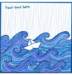Artistic hand-drawing white sheep in the ocean vector image