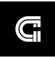Letter C wide white stripes Logo monogram emblem vector image