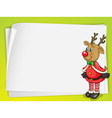 A paper sheets and a reindeer vector image