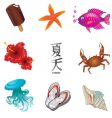 Summer objects set vector image