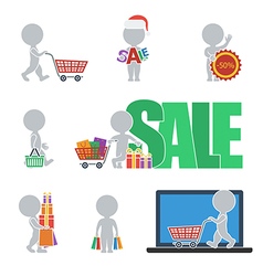 Flat people sale vector image