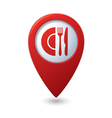 Map pointer with restaurant icon vector image
