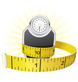 Weights and tape measure vector image