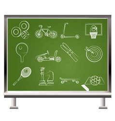 Sports equipment icons vector image
