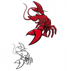 Smiling crayfish vector image