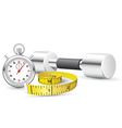 Stopwatch and measuring tape vector image