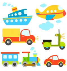 Cartoon vehicles set vector image