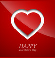 Valentines day card with heart vector image