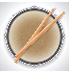 Drum and drumsticks vector image