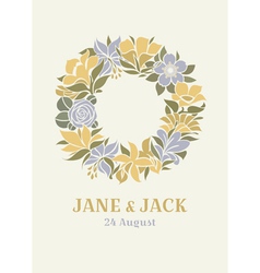 Wedding design with floral wreath vector image