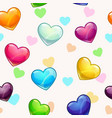 Seamless pattern with colorful glossy hearts Seamless pattern with colorful glossy hearts vector image