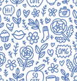 Abstract things doodle seamless pattern vector image