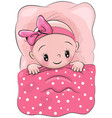 Cute cartoon sleeping baby vector image