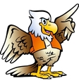 Hand-drawn of an Pointing Eagle vector image
