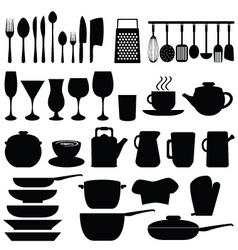 Kitchen icons vector image