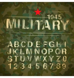 Military Vintage Alphabet vector image