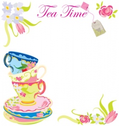 Tea time party vector image