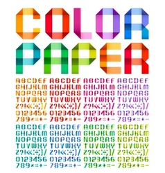 Spectral alphabet folded of paper ribbon colour vector image