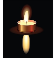 Small burning candle vector image