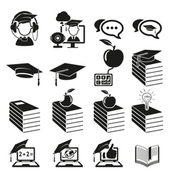 Education icons set vector image