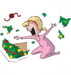 Girl at Christmas vector image