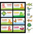Animals cards vector image