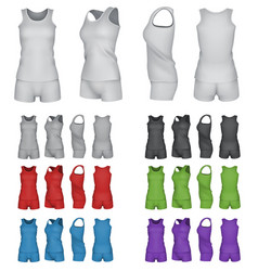 Blank sport top and shorts template set Blank sport top and shorts template set vector image