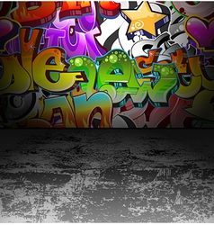 Graffiti wall urban street art painting vector image