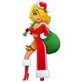 Sexy Blond Christmas Girl vector image