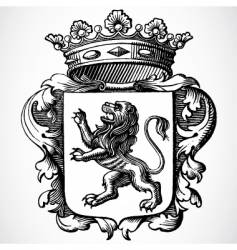 Lion and crown vector image