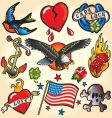 Set of retro tattoos vector image