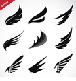 Black wing icons set vector image