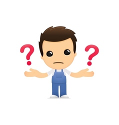 Funny cartoon mechanic vector image