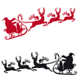 Santa with sleigh and reindeers vector image
