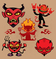 Cartoon Devil Collection vector image