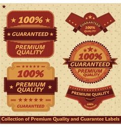 Premium quality and guarantee label collection Premium quality and guarantee label collection vector image