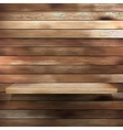 Wood shelf for exhibit EPS 10 vector image