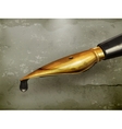 Gold ink pen old-style vector image