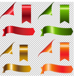 Colorful ribbons set vector image