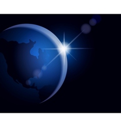 Rising sun over the Earth vector image