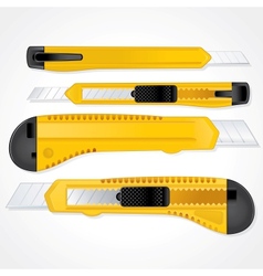 Yellow Plastic Office Paper Knifes Detailed Image vector image