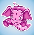Cartoon pink elephant vector image