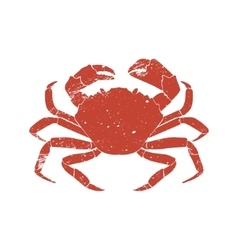 Crab grunge silhouette isolated on white Crab grunge silhouette isolated on white vector image