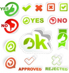 Yes and no icon set vector image