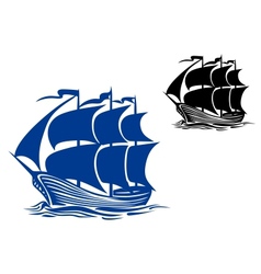 Brigantine sail ship vector image