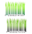 Bar code with fresh green grass vector image